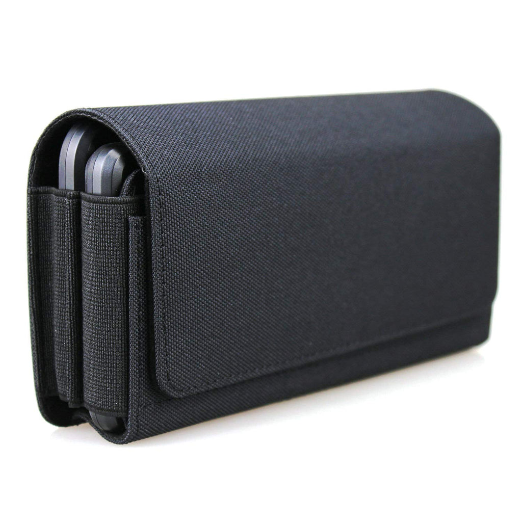 aubaddy Dual Phone Holster Pouch Case for 2 Phones, Double Decker Belt Clip Case for All iPhone (16 15 14 13 12 11) Pro Max/Plus, Samsung Galaxy (S23 S22 S21 S20) Ultra/Plus/Fe (Large)