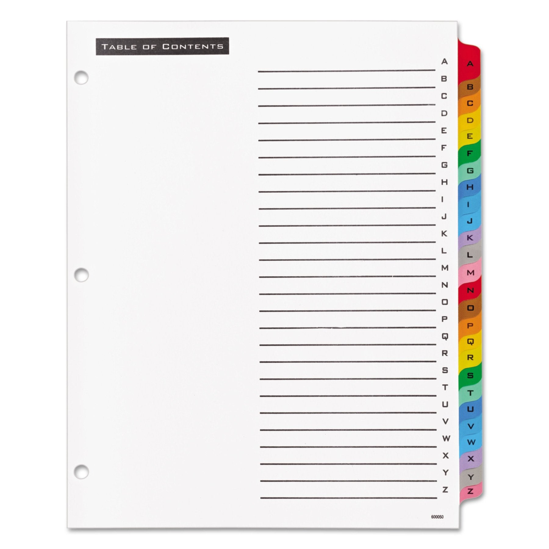Office Essentials 11677 Table 'n Tabs Dividers, A-Z 26-Tab, for Letter Size