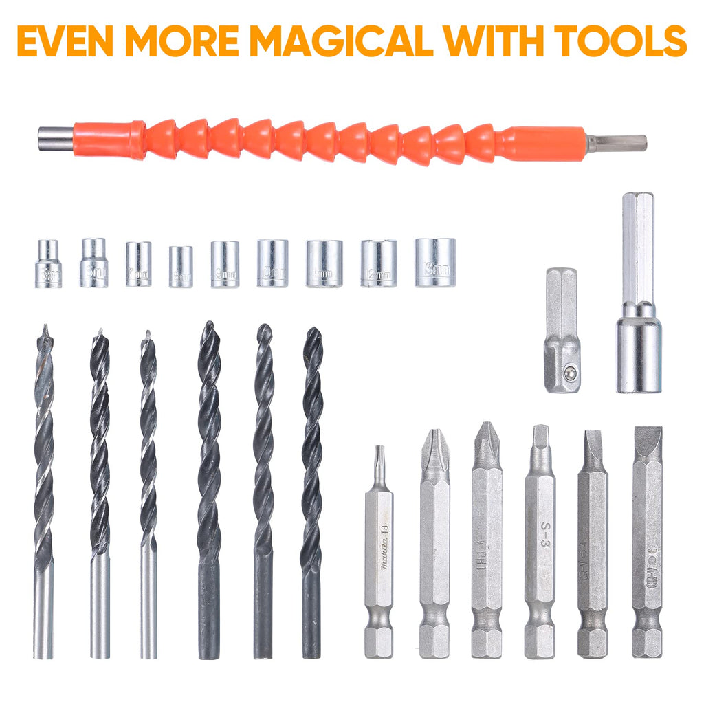 Cordless Drill Set, 12V Max Lithium-Ion, 24-Piece Accessories