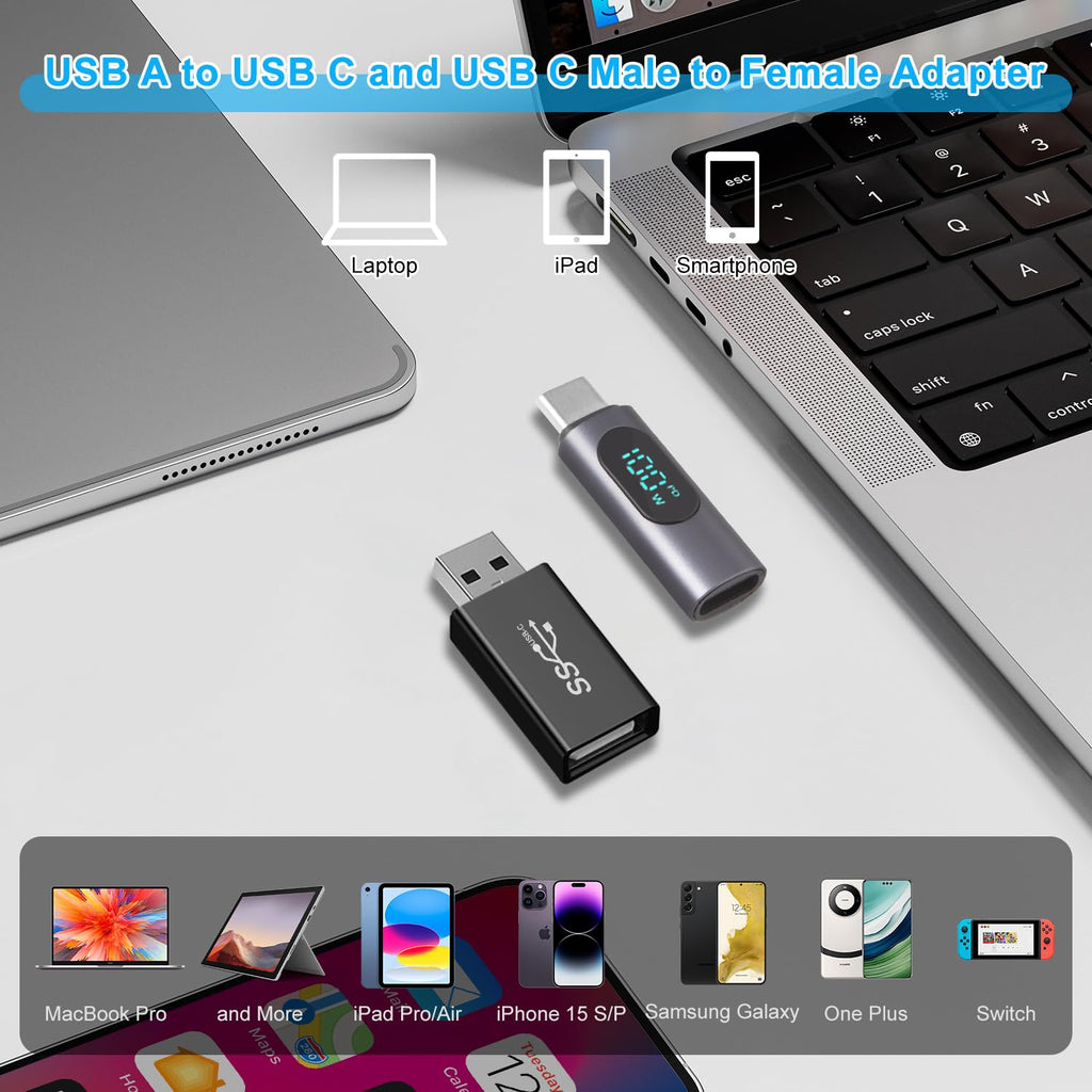 USB C to DC Adapter, Barrel PD Trigger Cable 3.3ft with USB C Male to Female/USB