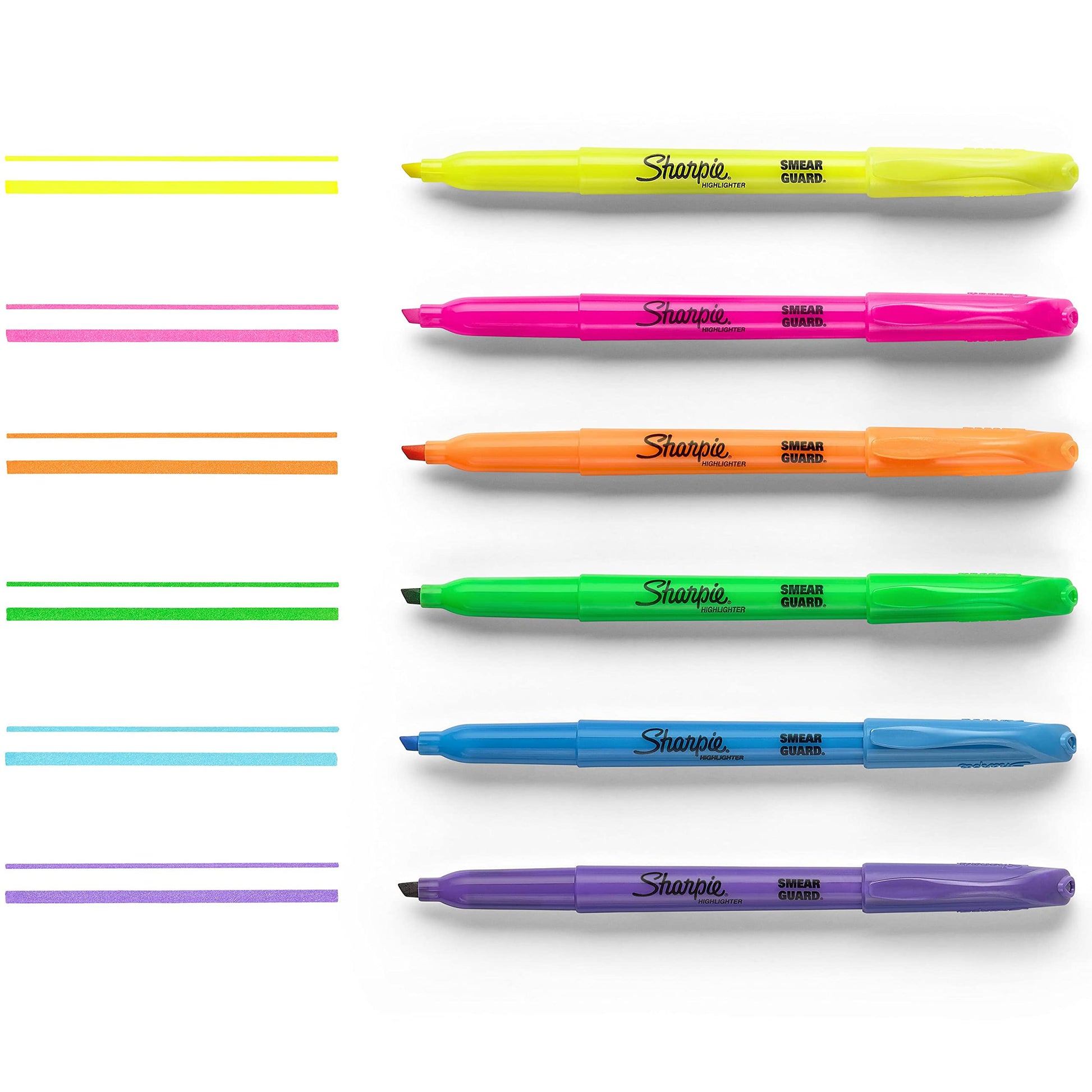 Sharpie Pocket Style Highlighters, Chisel Tip, Assorted Fluorescent, 12 Count