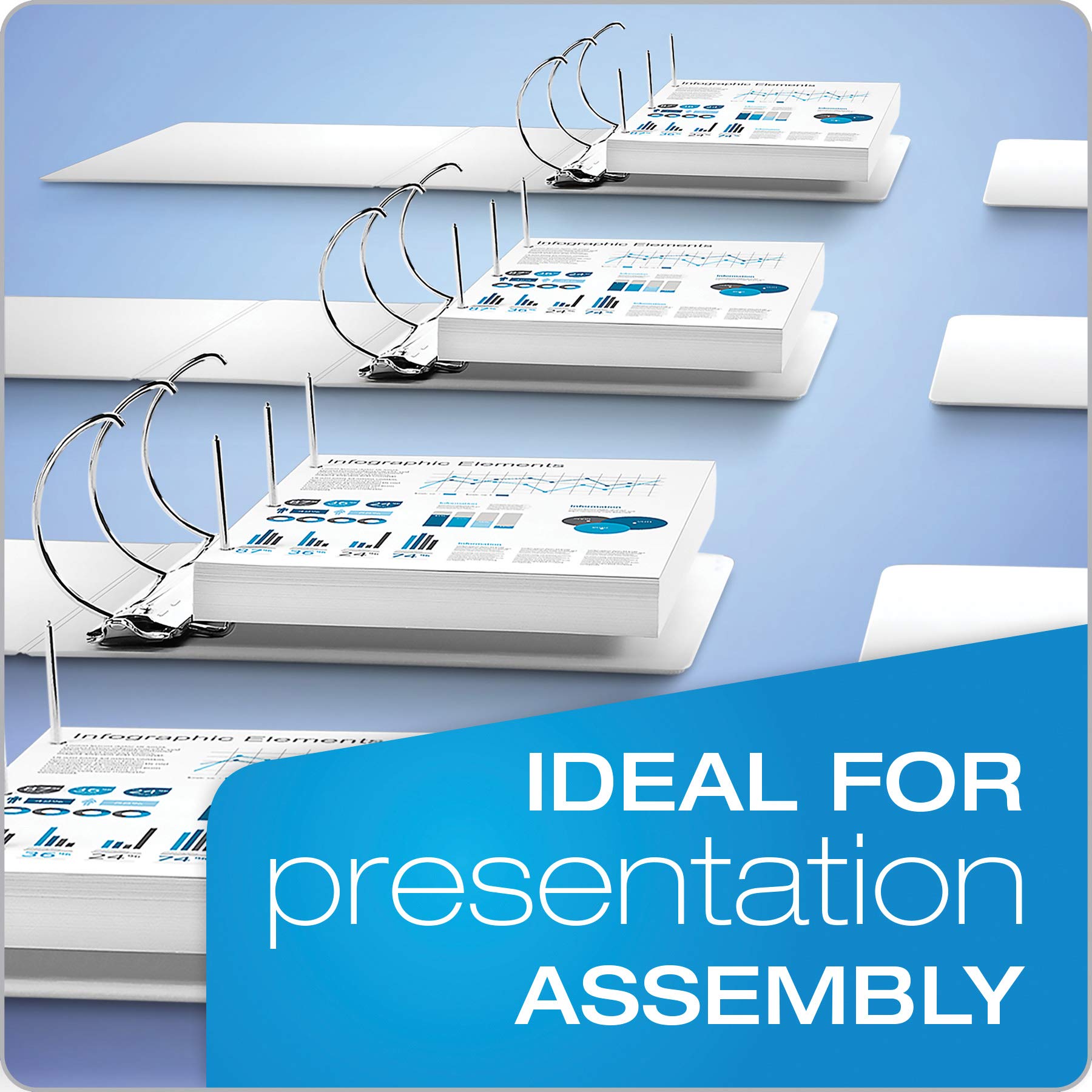 5-Pack - 2" D-Ring Binder, 425 Sheet Capacity, ClearVue Cover, White (49120)