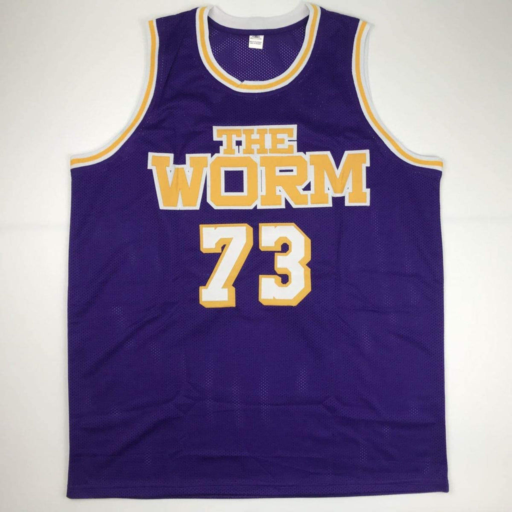 Autographed/Signed Dennis Rodman Los Angeles LA Purple Basketball Jersey JSA COA