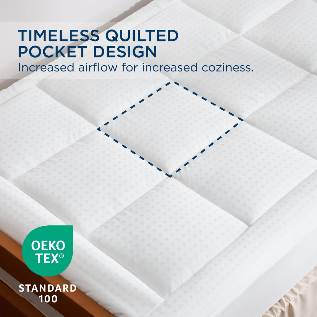 Bedsure Twin XL Mattress Pad /Topper Deep Pocket Fits 8"-21" Mattresses White