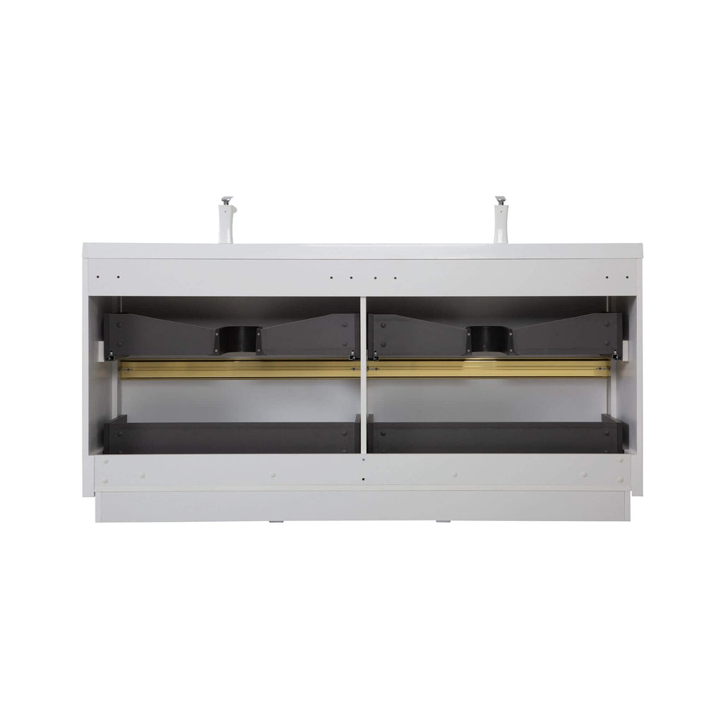 Nuvia 72-Inch White Freestanding Bathroom Vanity With Sink And Stone Resin Countertop (SAK23894)