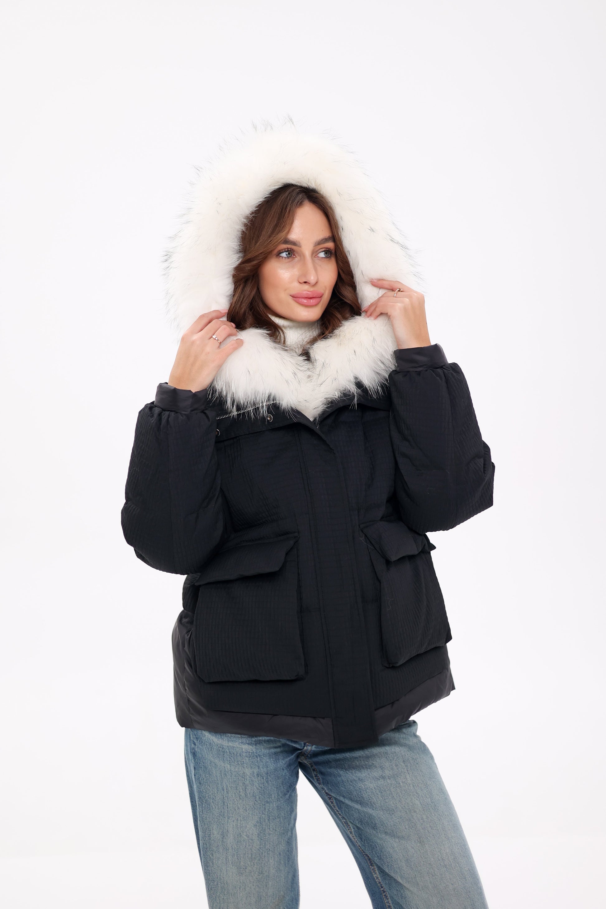 Genuine Arctic Fox Fur Down Fill Parka