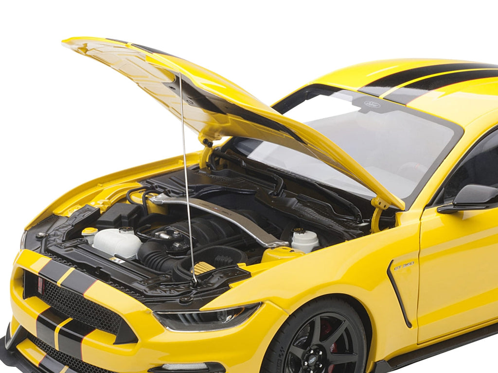 Ford Mustang Shelby GT-350R Triple Yellow with Black Stripes 1/18 Model Car by Autoart