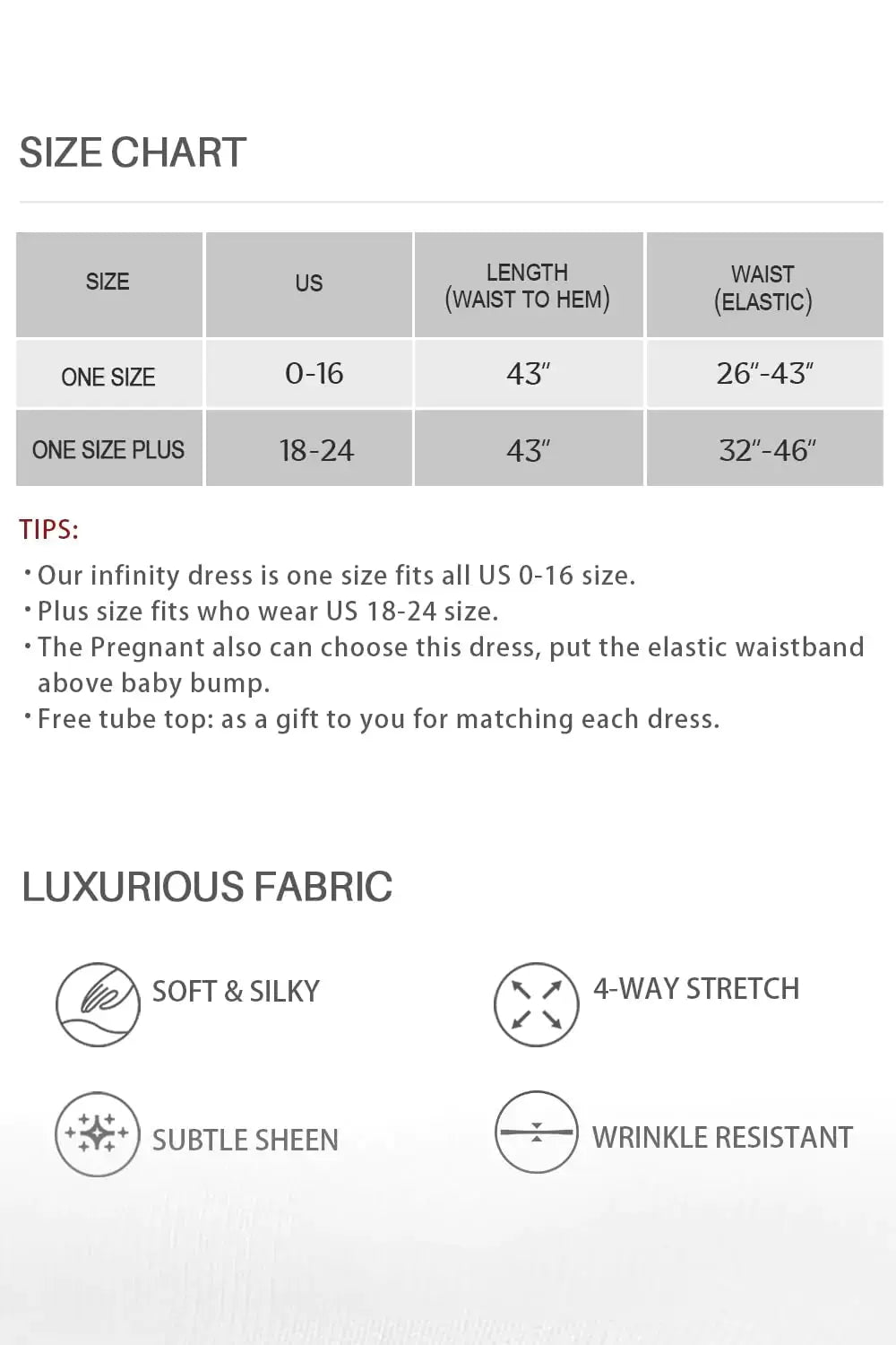 72styles Infinity Dress with Bandeau - Convertible Long Plus Size Bridesmaid Dress
