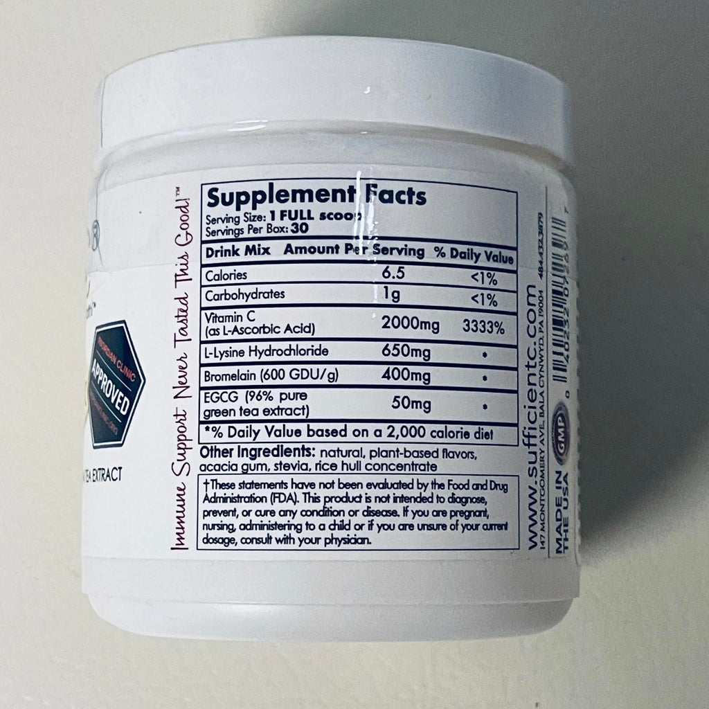 Sufficient-C Lemon Peach Immune-Ade Drink Mix 125g