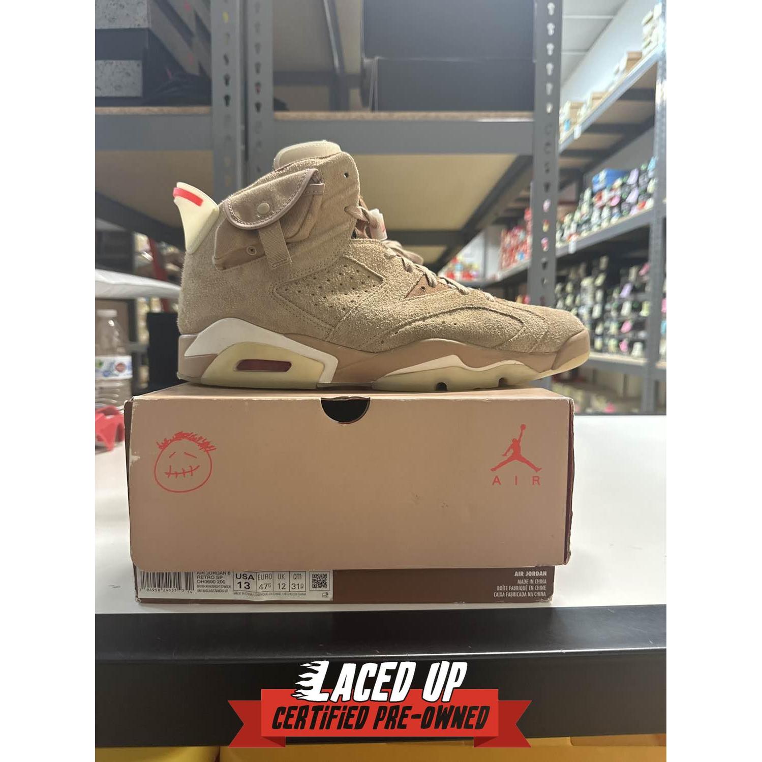 PRE OWNED Jordan 6 Retro Travis Scott British Khaki