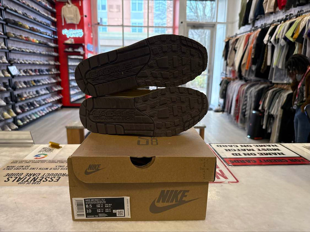 PRE OWNED Nike Air Max 1 Travis Scott Cactus Jack Saturn Gold