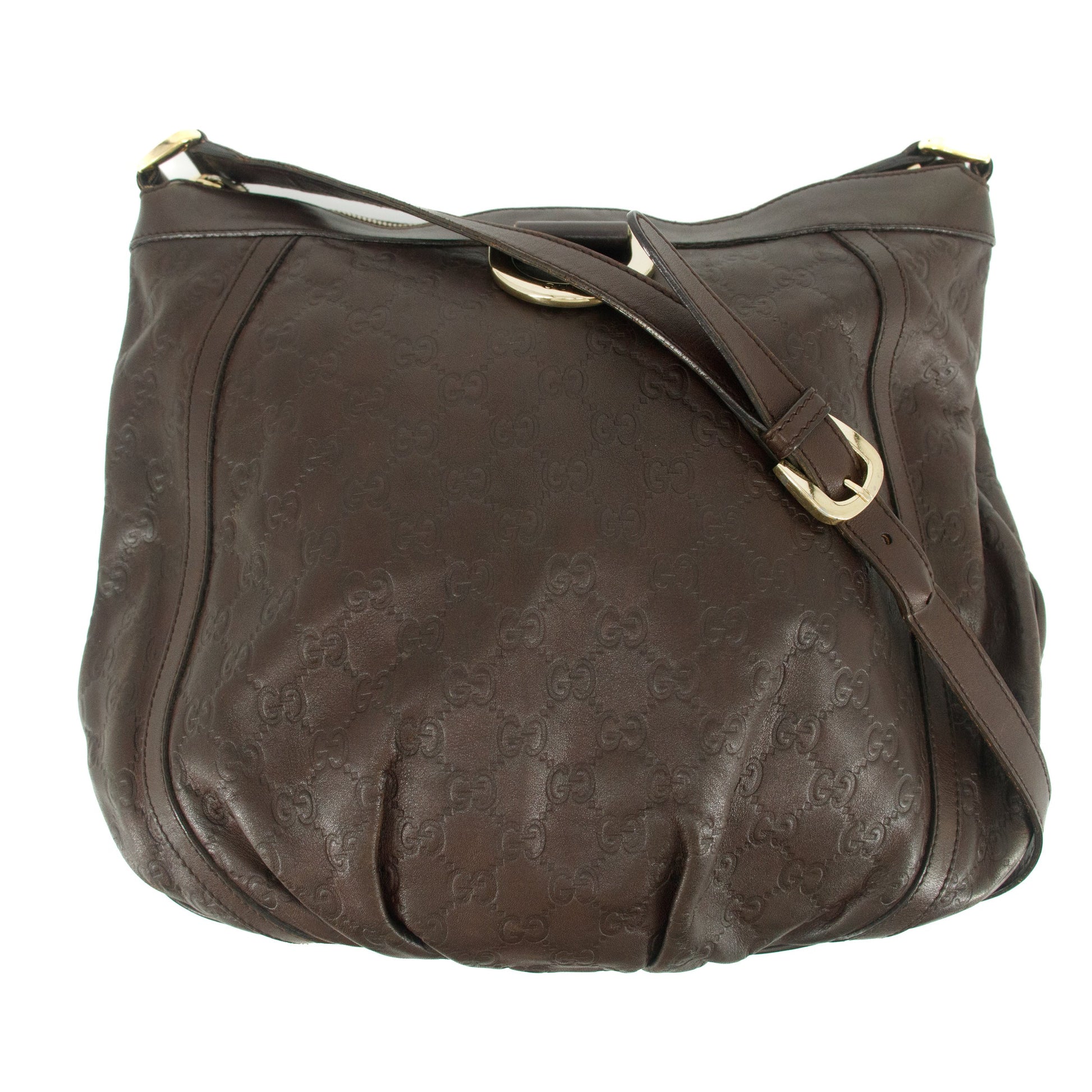 Gucci Brown Abby Guccisima Leather Crossbody Bag #7706