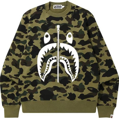 BAPE 1st Camo Shark Crewneck 'Green'