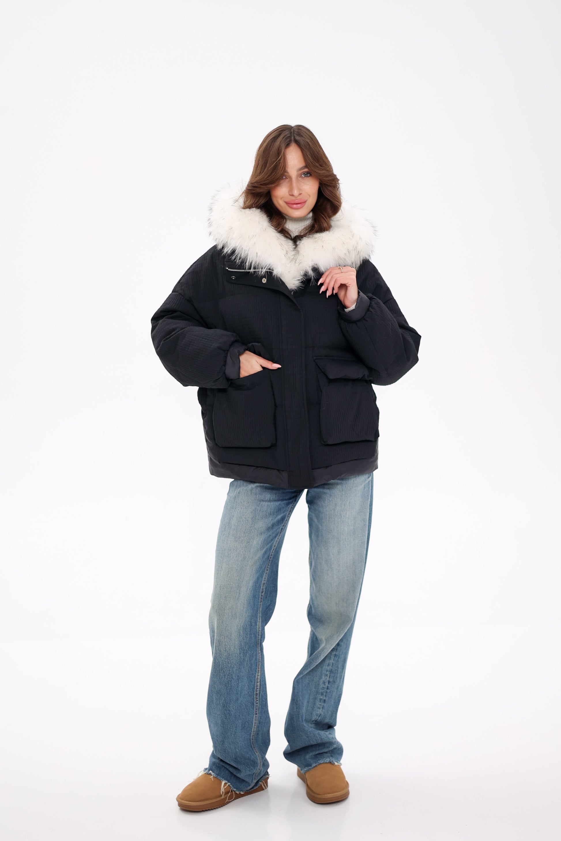 Genuine Arctic Fox Fur Down Fill Parka