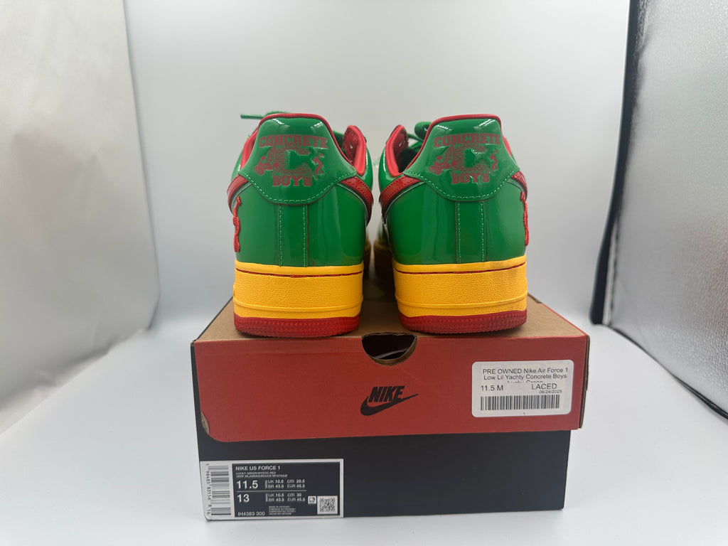 PRE OWNED Nike Air Force 1 Low Lil Yachty Concrete Boys Lucky Green