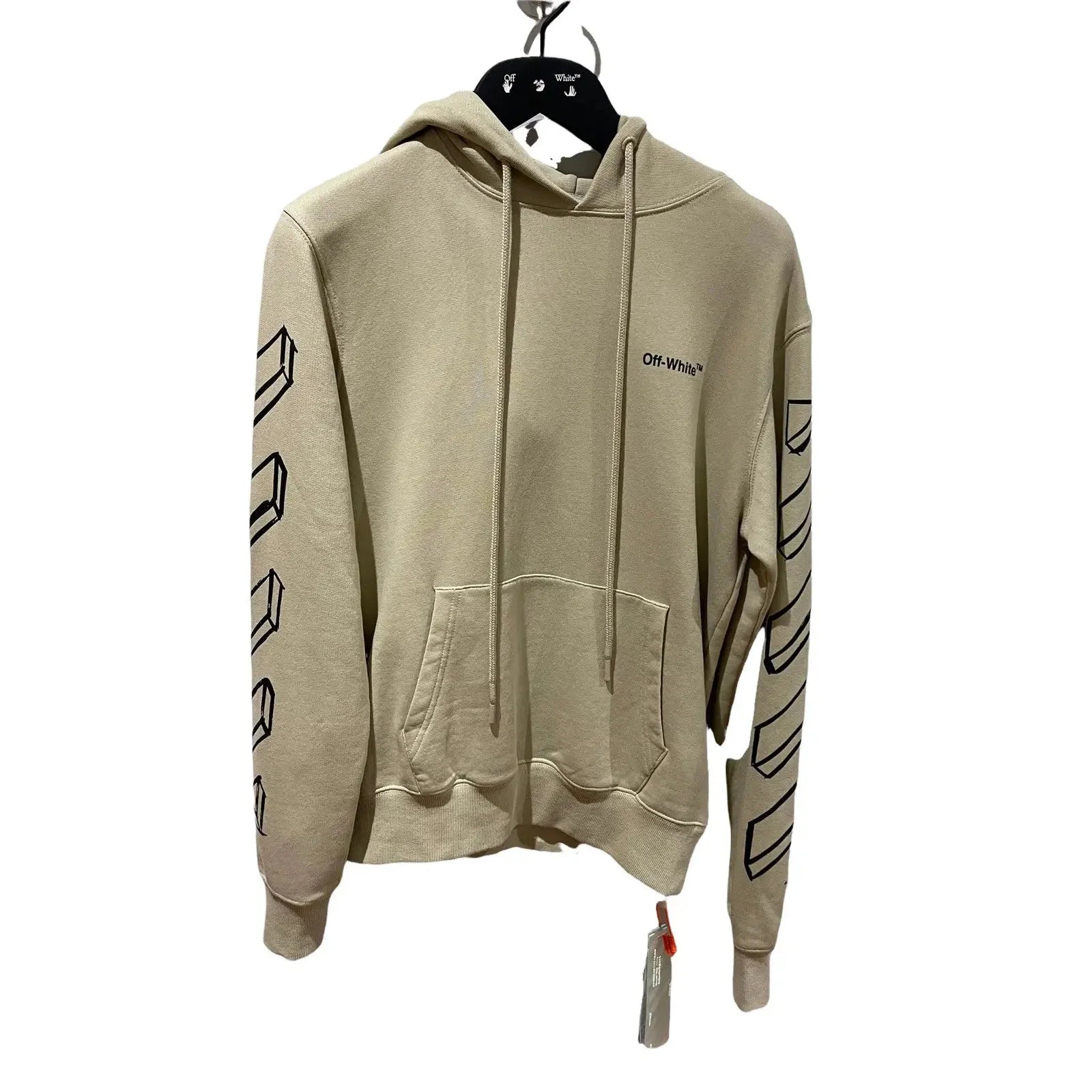 OFF White Outline Marker Arrow Hoodie (Beige)