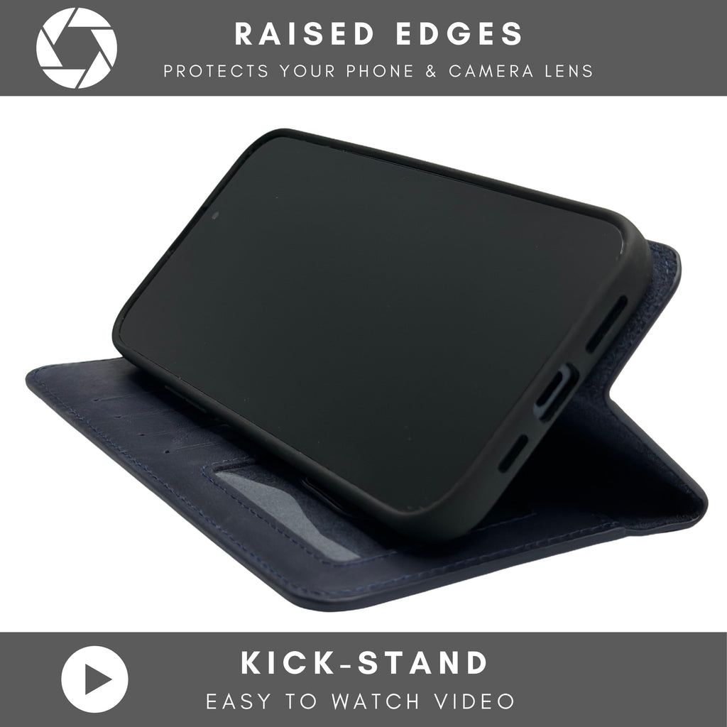 Vegas Premium Leather iPhone 15 Plus Wallet Case with MagSafe | Detachable RFID Blocking Luxury Wallet