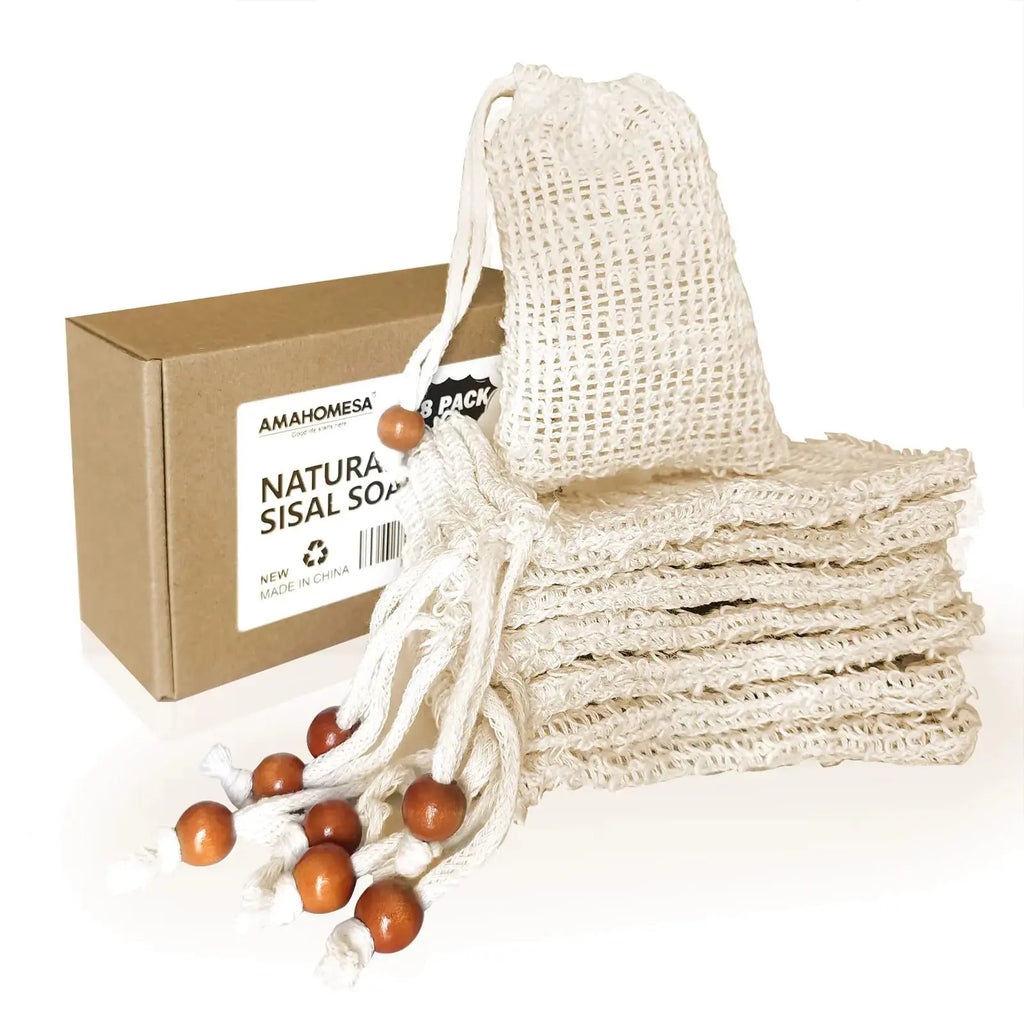 8 Pack Soap Bag Natural Sisal Soap Saver Bag
