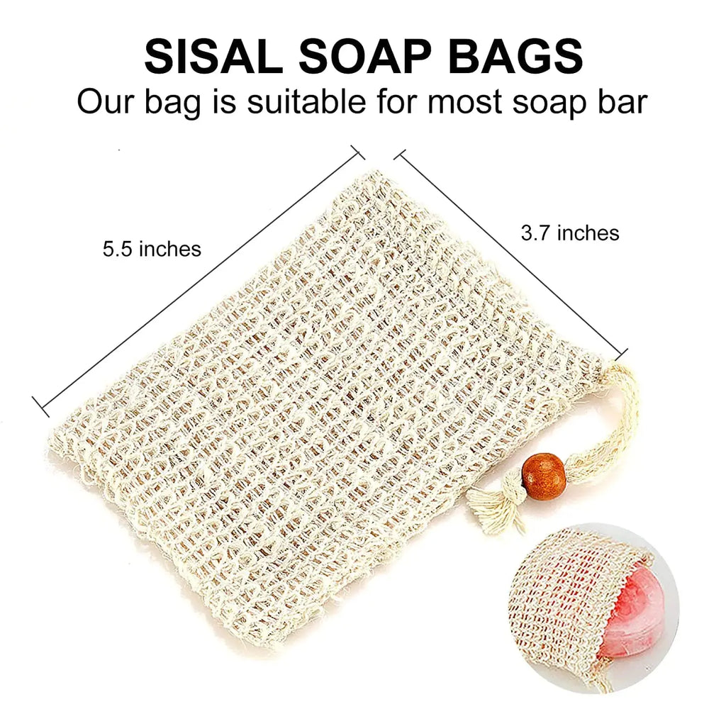 8 Pack Soap Bag Natural Sisal Soap Saver Bag