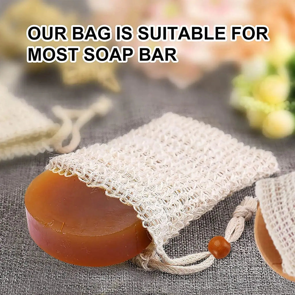 8 Pack Soap Bag Natural Sisal Soap Saver Bag
