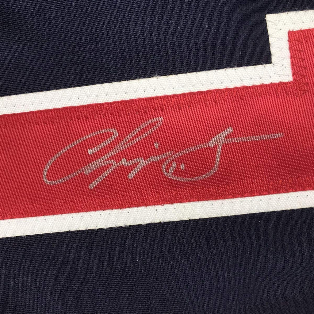 Autographed/Signed Chipper Jones Atlanta Blue Baseball Jersey PSA/DNA COA