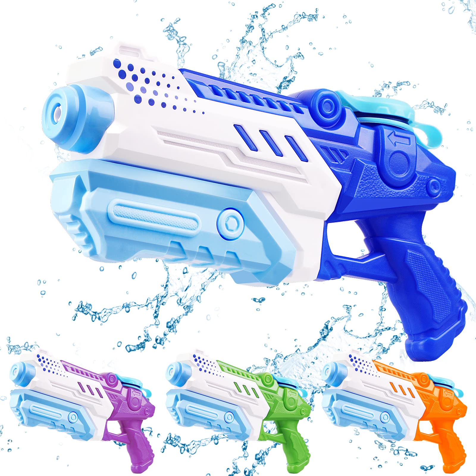4 Pack Water Soakers for Kids Adults - Super Squirt Water Toy Long Range Water Shooter