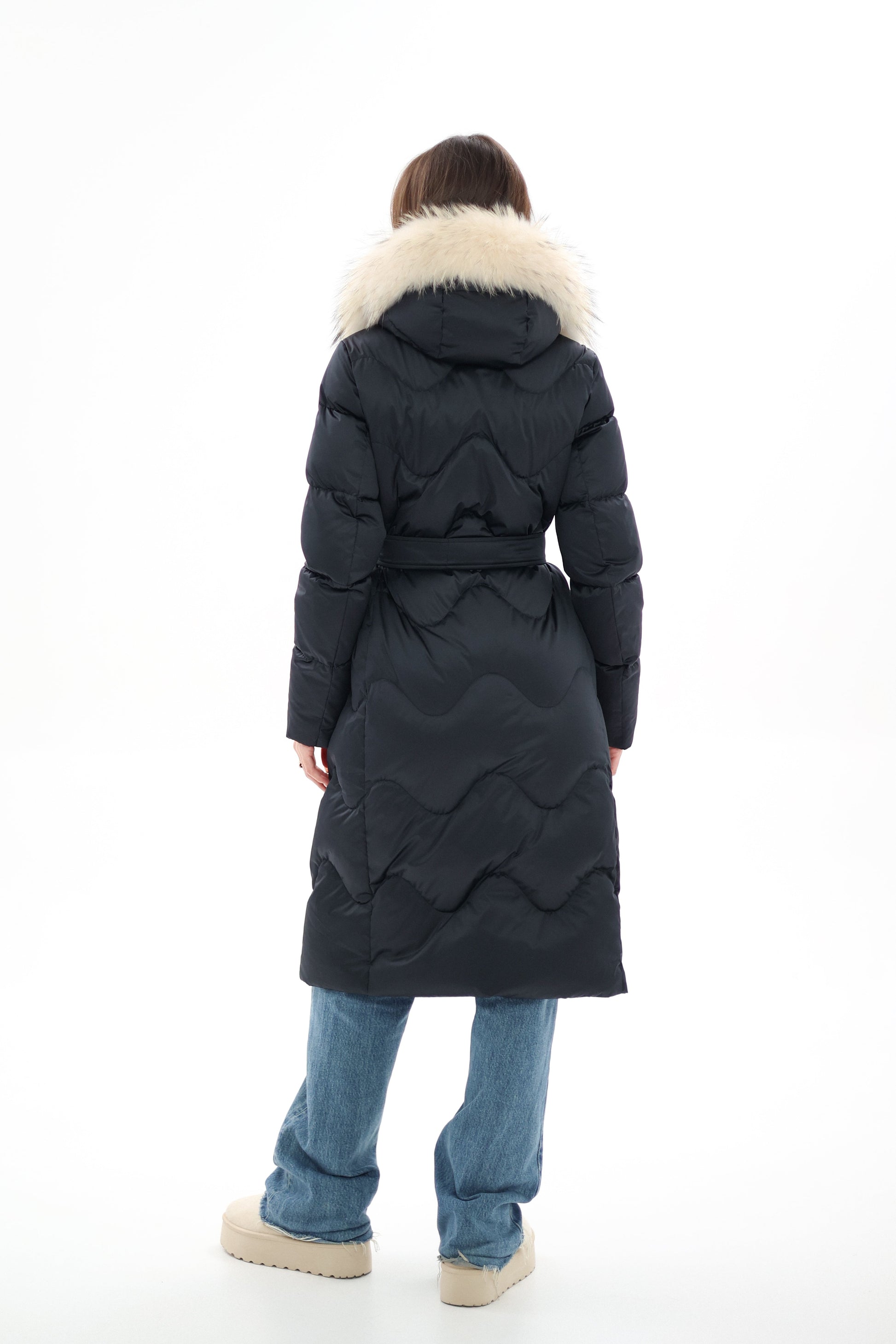 Genuine Fur Trim Down Fill Coat