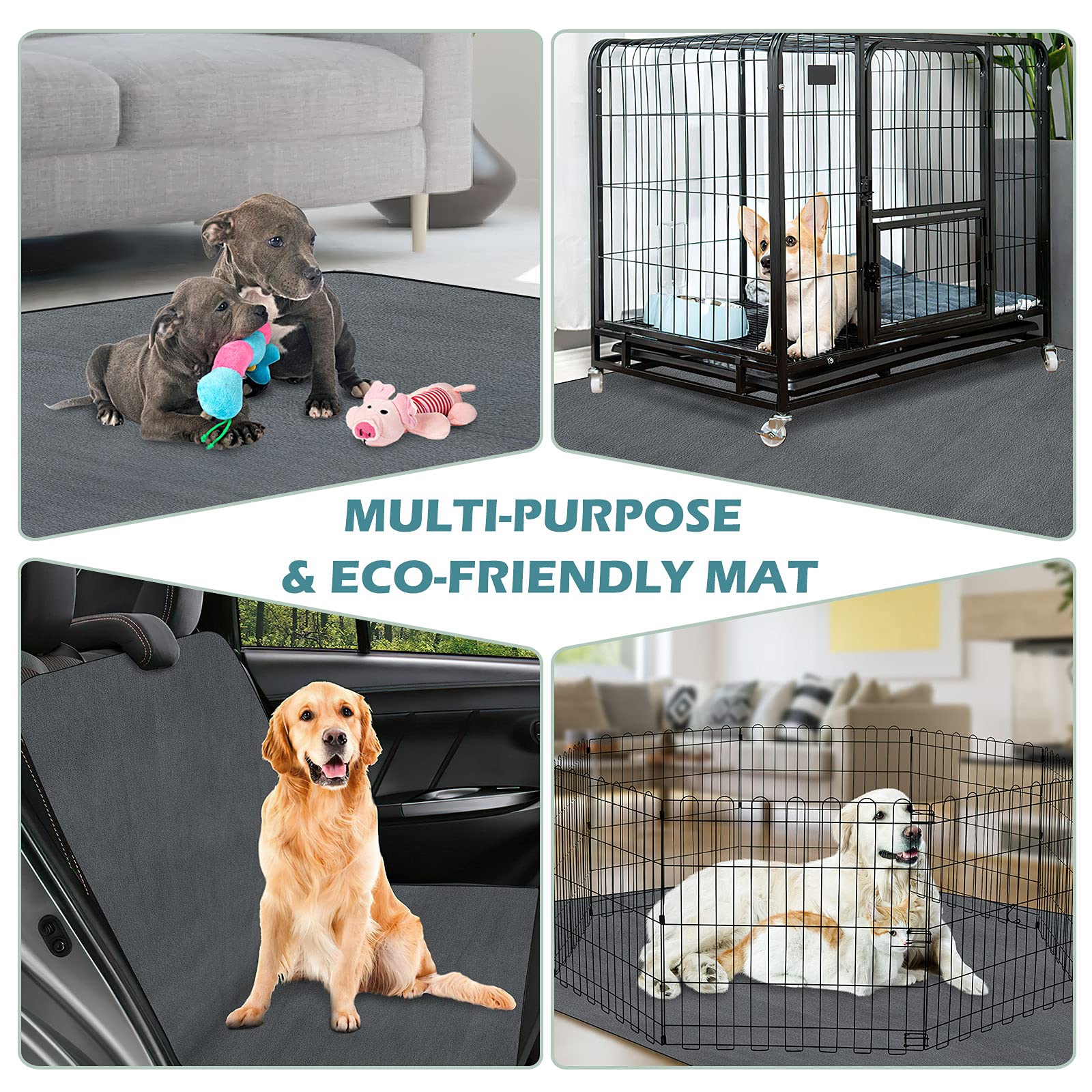 Washable Pee Pad for Dogs 72"x72" Reusable Dog Training Pad Non-Slip Extra Large