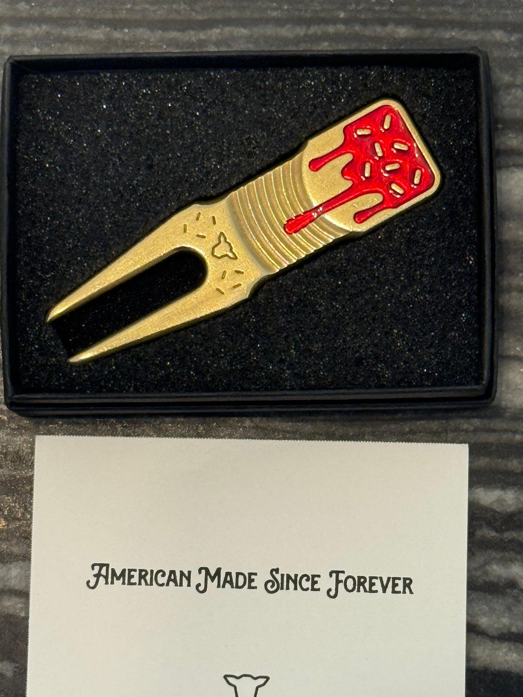 Tyson Lamb Crafted Red and Blue Eclair Divot Tool