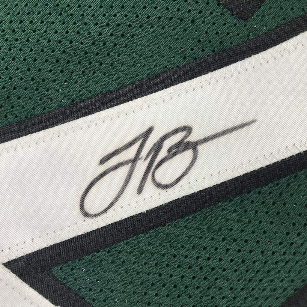 Framed Autographed/Signed Le'Veon LeVeon Bell 35x39 New York Green Football Jersey PSA/DNA COA