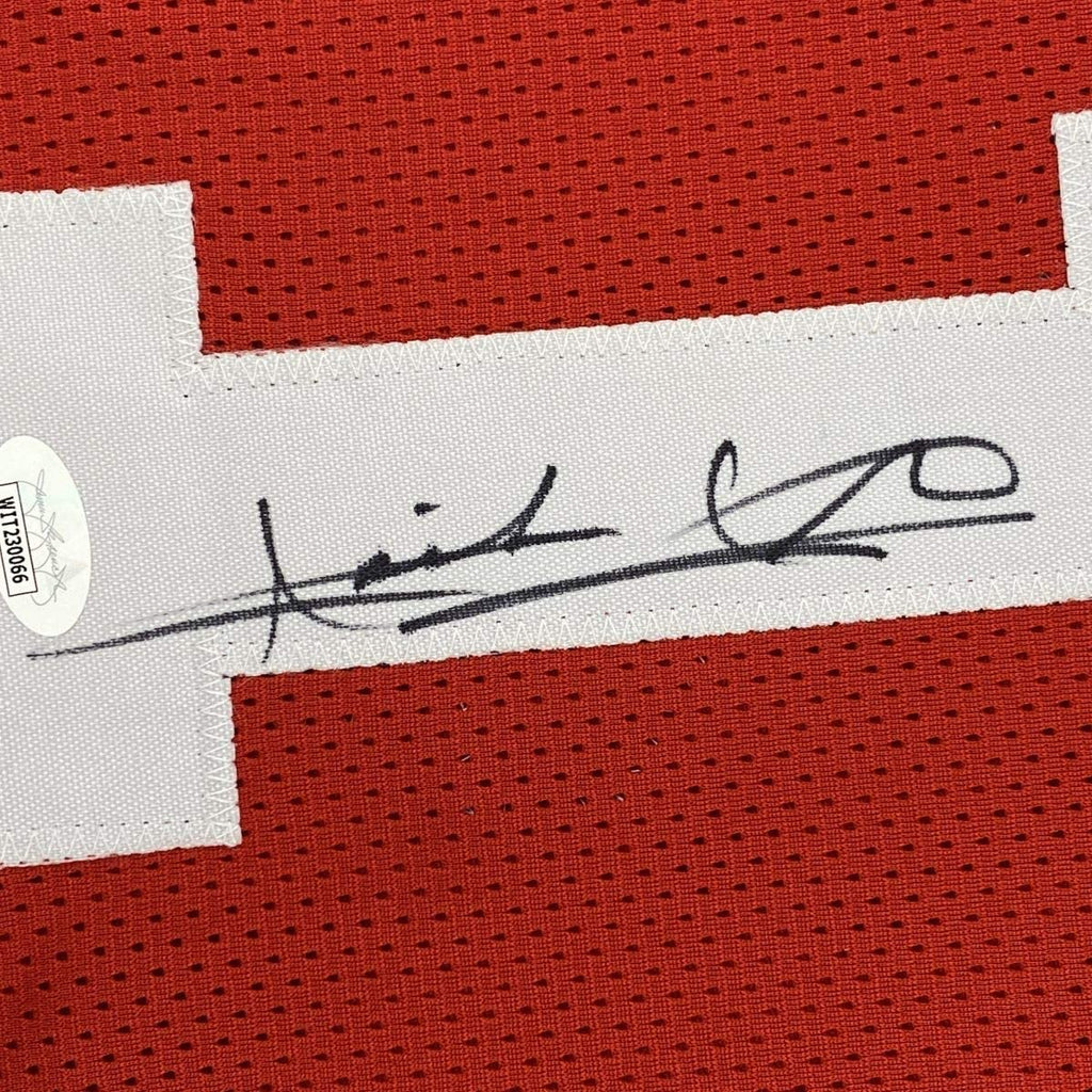 Autographed/Signed Isiah Thomas Indiana Red Basketball Jersey JSA COA