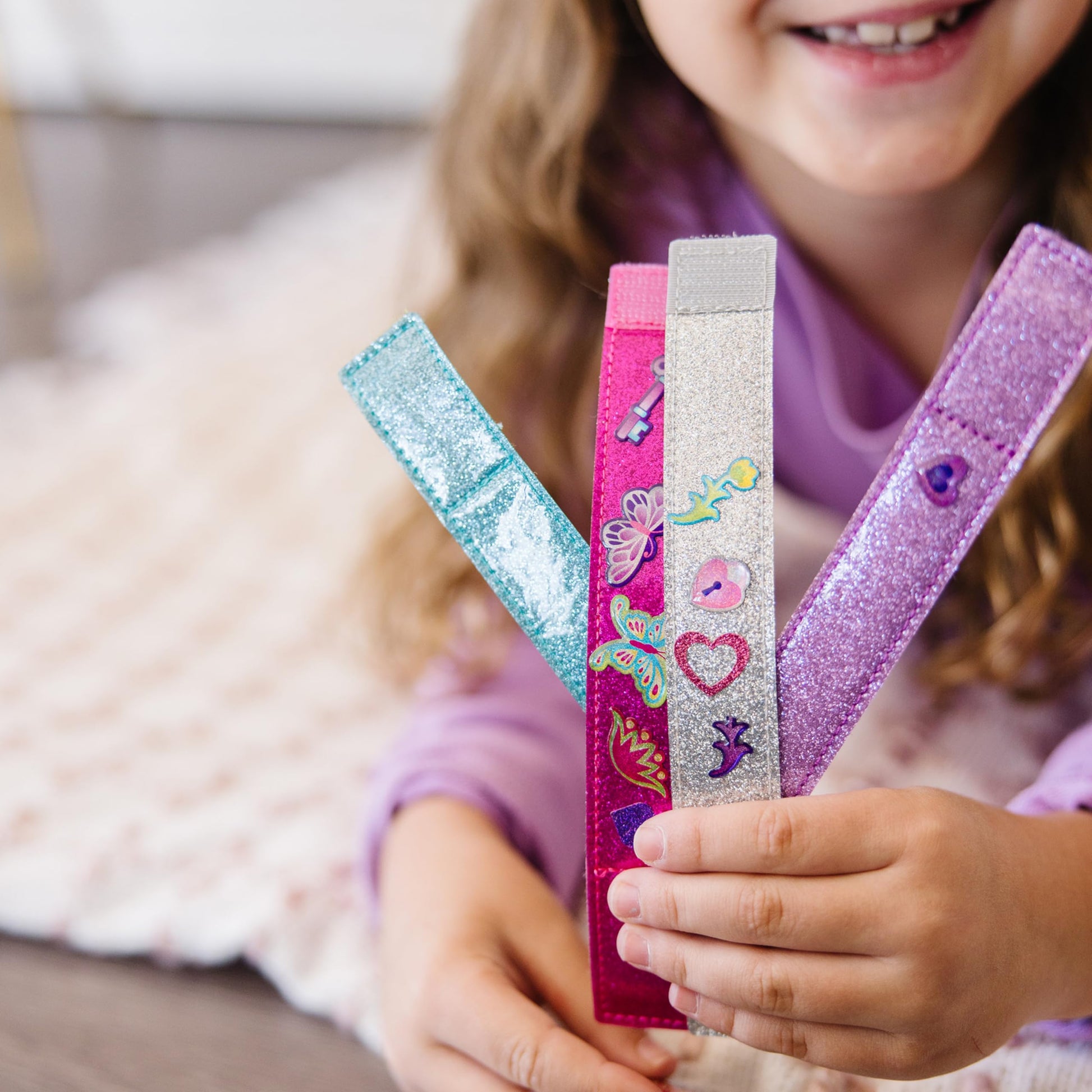 Melissa & Doug Design-Your-Own Bracelets With 100+ Sparkle Gem Glitter Stickers