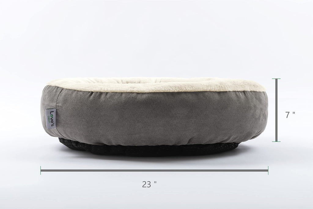 Love's Cabin Round Donut Cat & Small Dog Cushion Bed, 23"