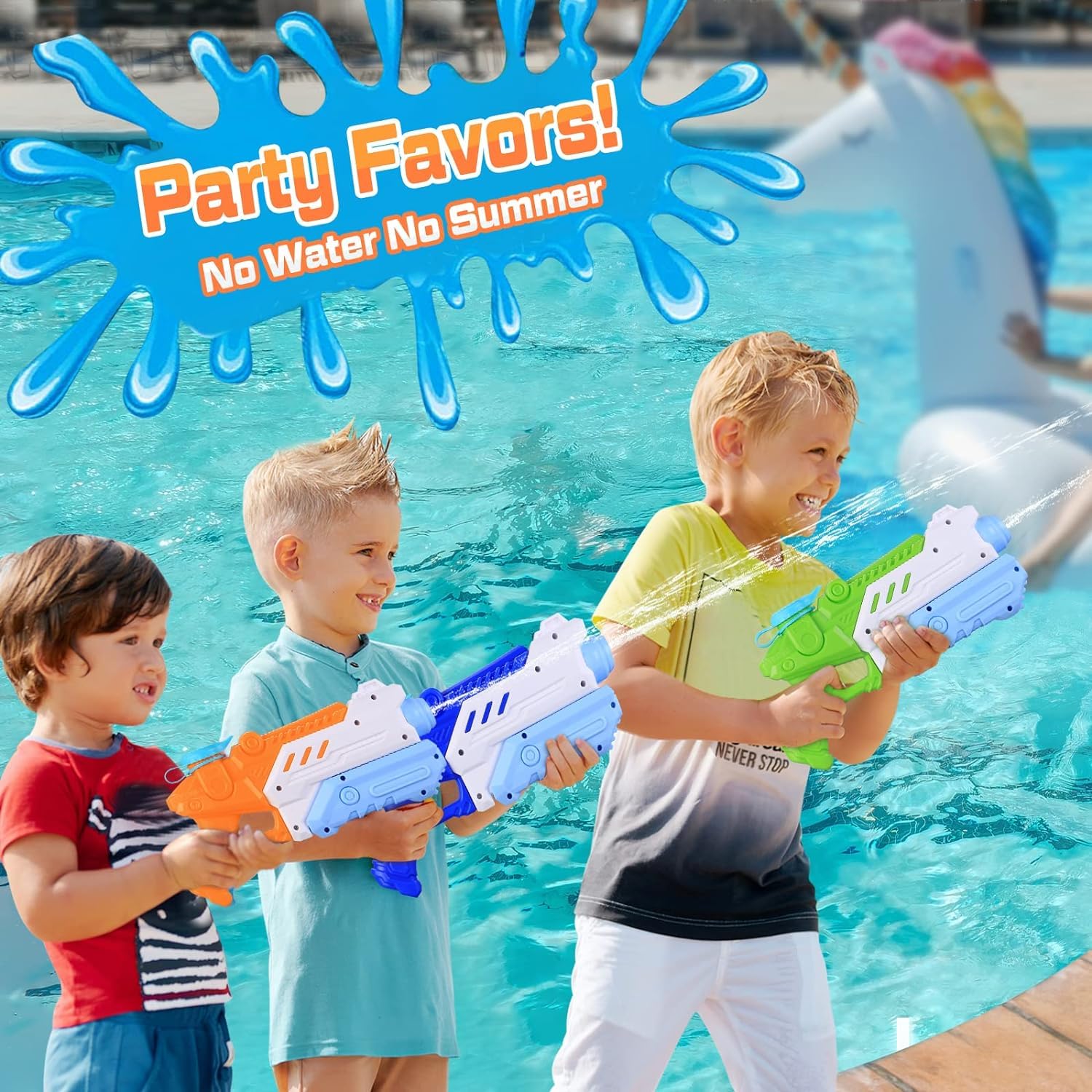 4 Pack Water Soakers for Kids Adults - Super Squirt Water Toy Long Range Water Shooter