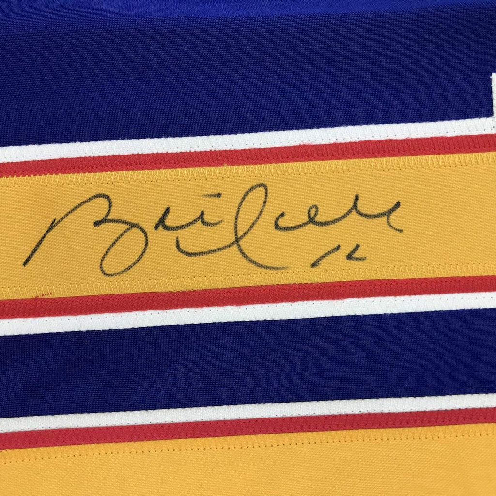 Autographed/Signed Brett Hull St. Louis Blue Hockey Jersey Beckett BAS COA