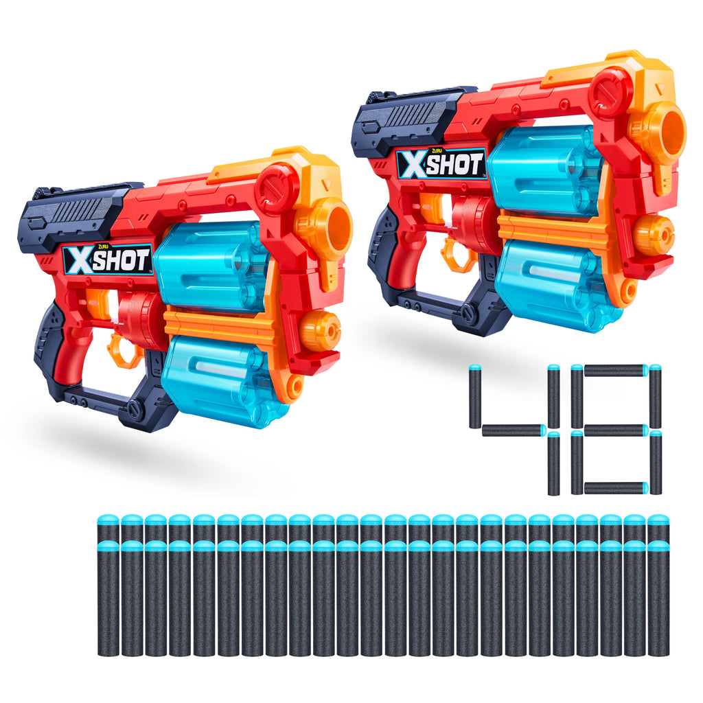 Excel Xcess 2 Pack 48 Darts, X-Shot Foam Dart Combo Pack, Red/Orange