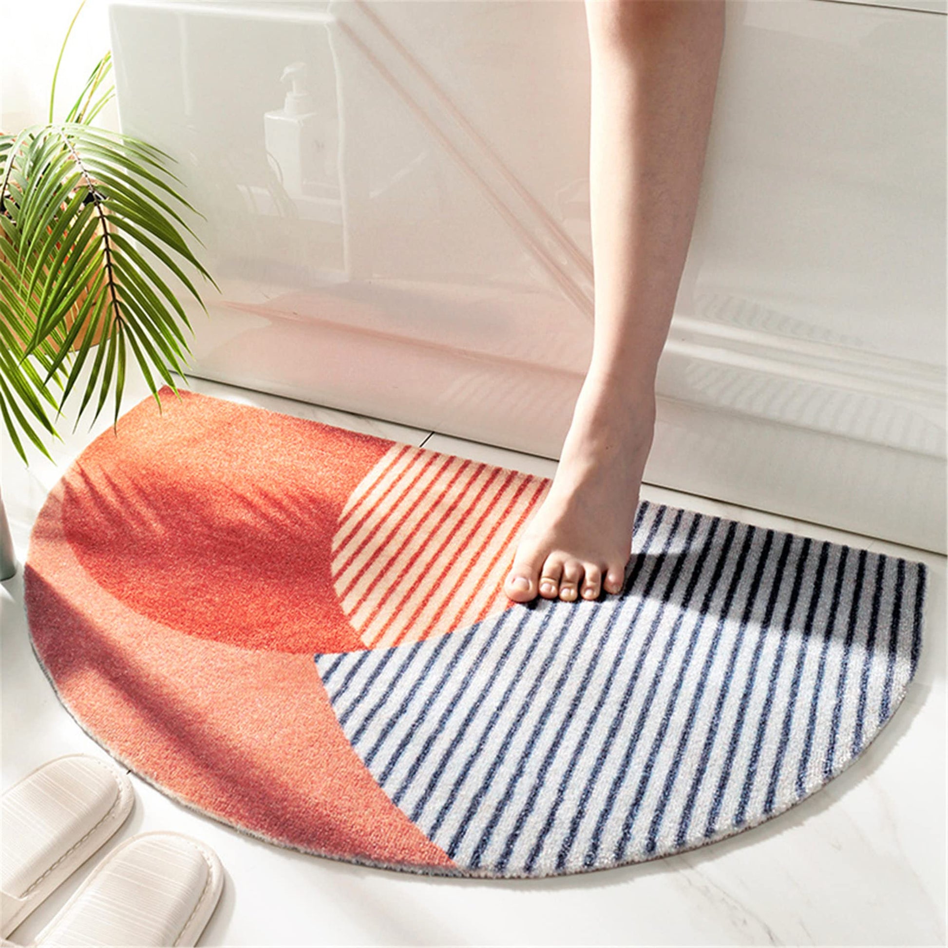 Half Round Inside Door Mats, 17"x28" Entryway Rug Boho Door Mat, Half Circle