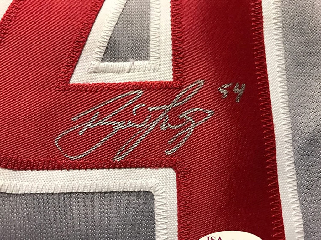 Autographed/Signed Brad Lidge Philadelphia Grey Baseball Jersey JSA COA