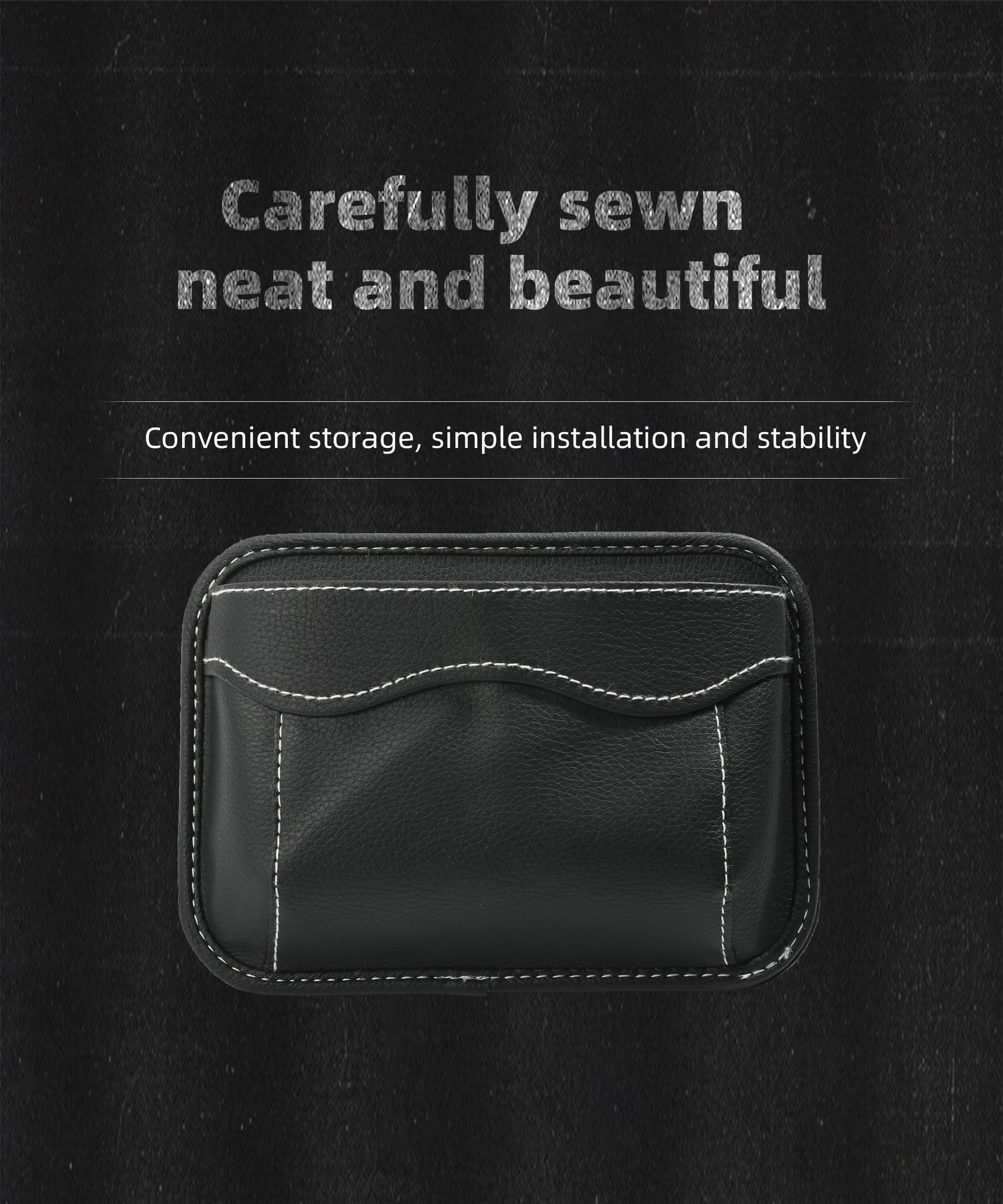 Car Seat Side Pocket Organizer PU Leather Pen Phone Sunglasses Holder Tray Pouch