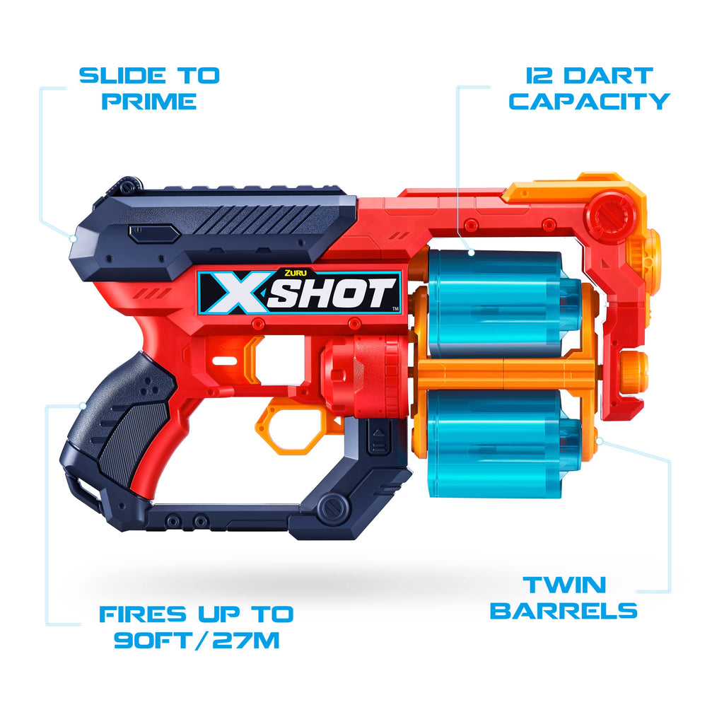 Excel Xcess 2 Pack 48 Darts, X-Shot Foam Dart Combo Pack, Red/Orange
