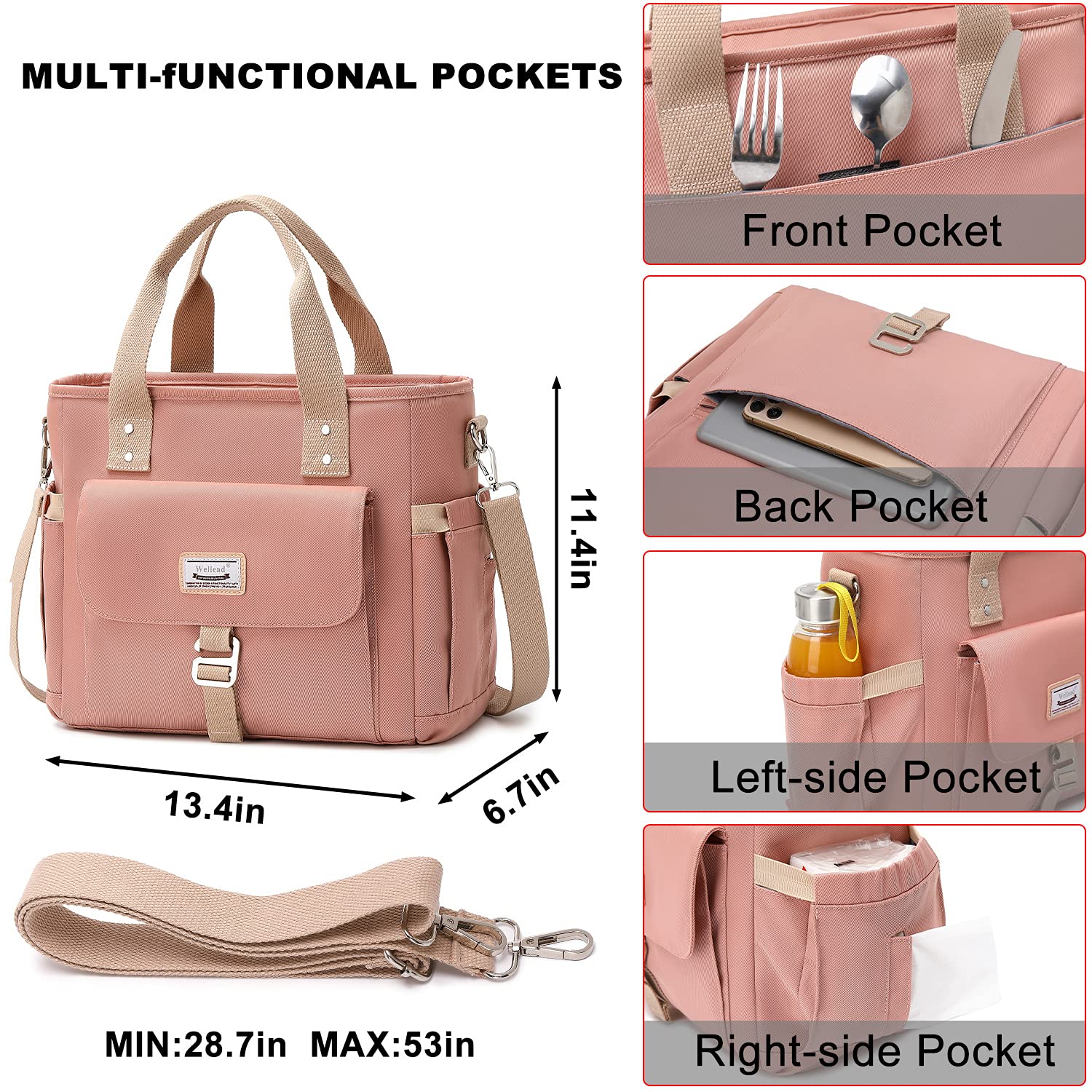 Weitars Lunch Bag for Women Work,Insulated Lunch Box Extra Large Lunch Tote Bag