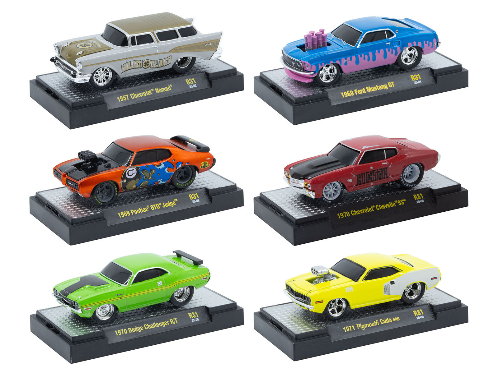 "Ground Pounders" 6 Cars Set Release 31 IN DISPLAY CASES Limited Edition 1/64 Diecast Model Cars by M2 Machines