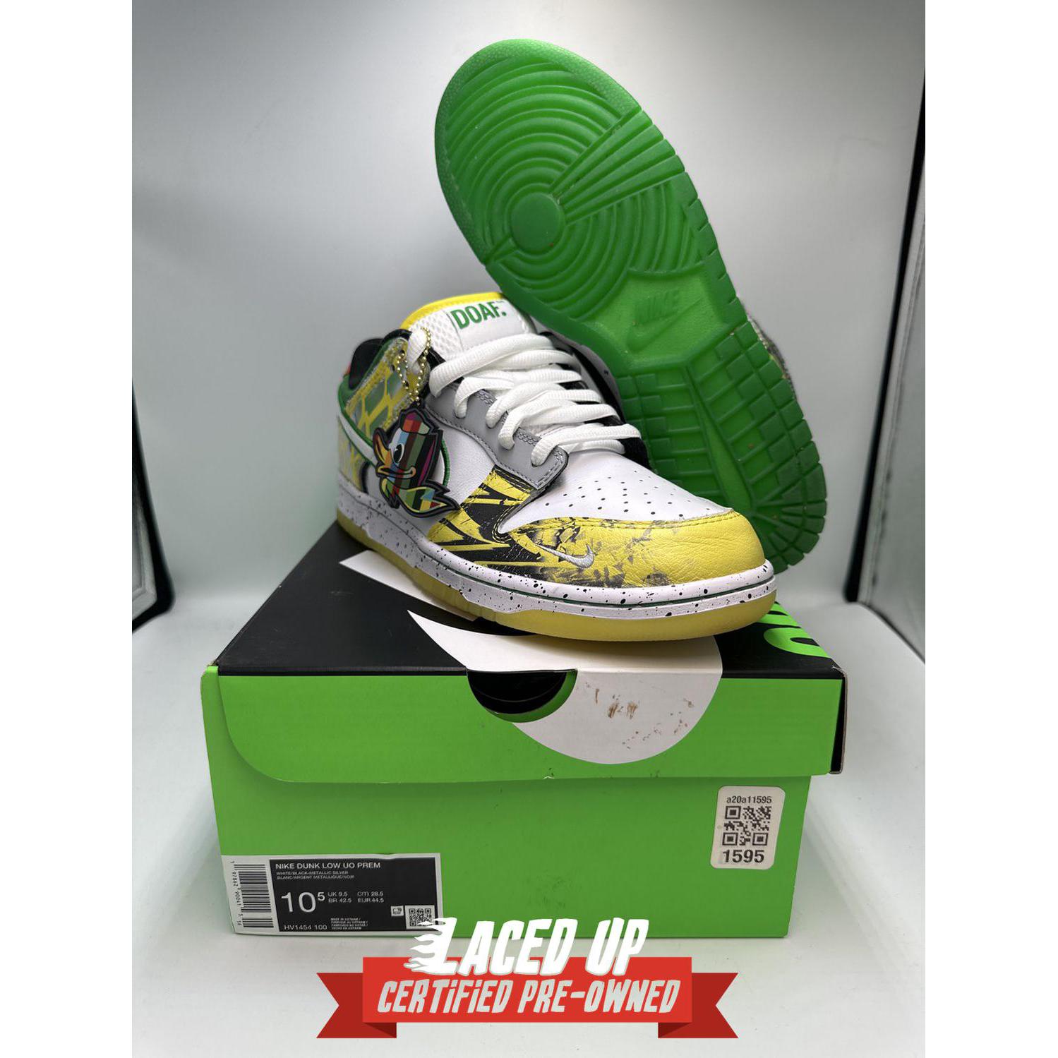 PRE OWNED Nike Dunk Low What the Duck Away University of Oregon PE