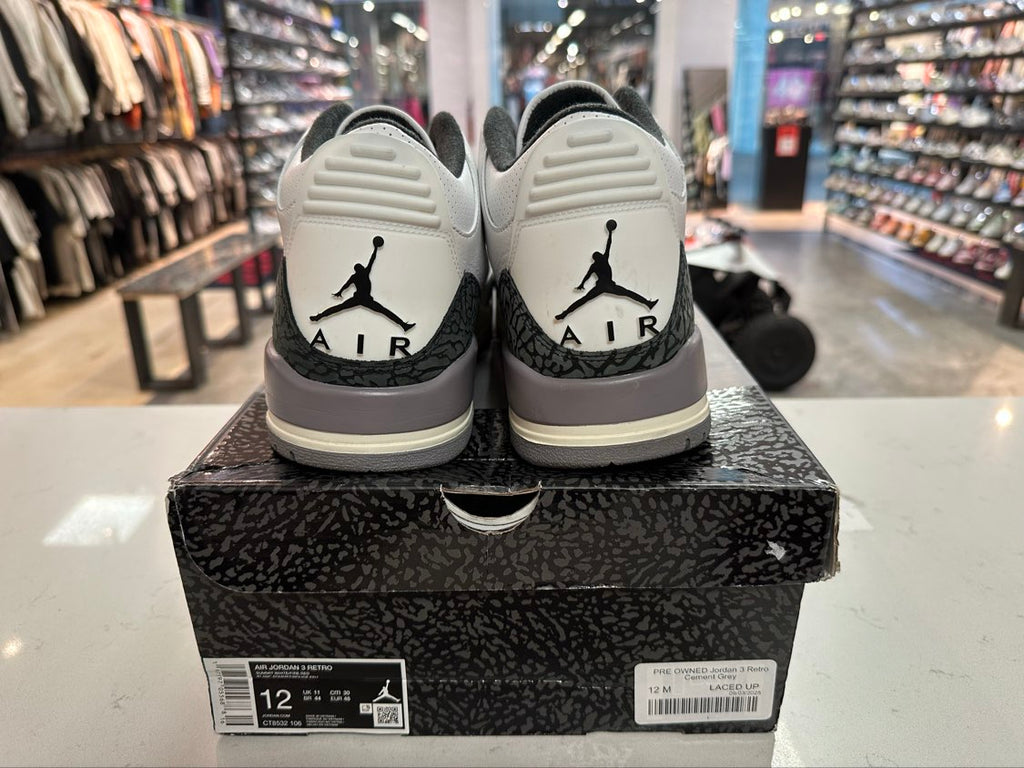 PRE OWNED Jordan 3 Retro Cement Grey