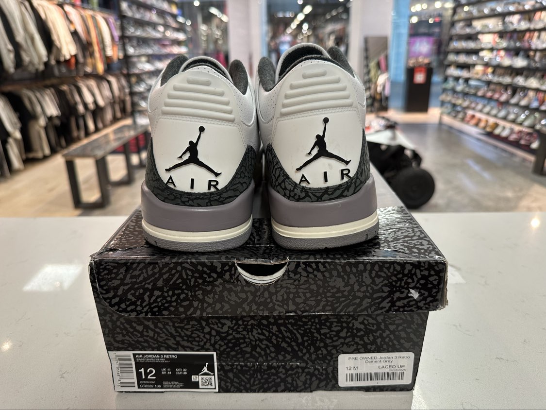 PRE OWNED Jordan 3 Retro Cement Grey