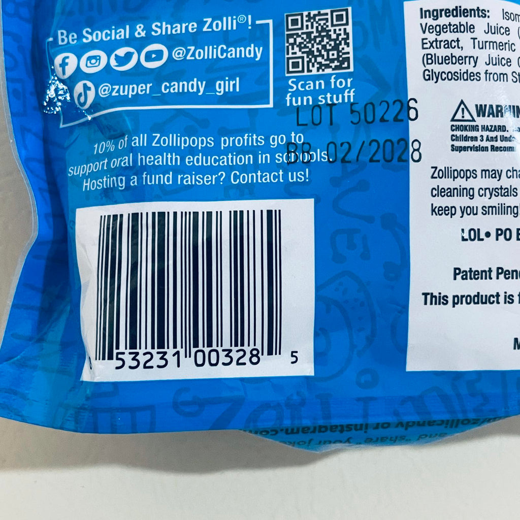Zolli Pops The Clean Teeth Pops, 5.2 oz Pkg EXP 2/2028