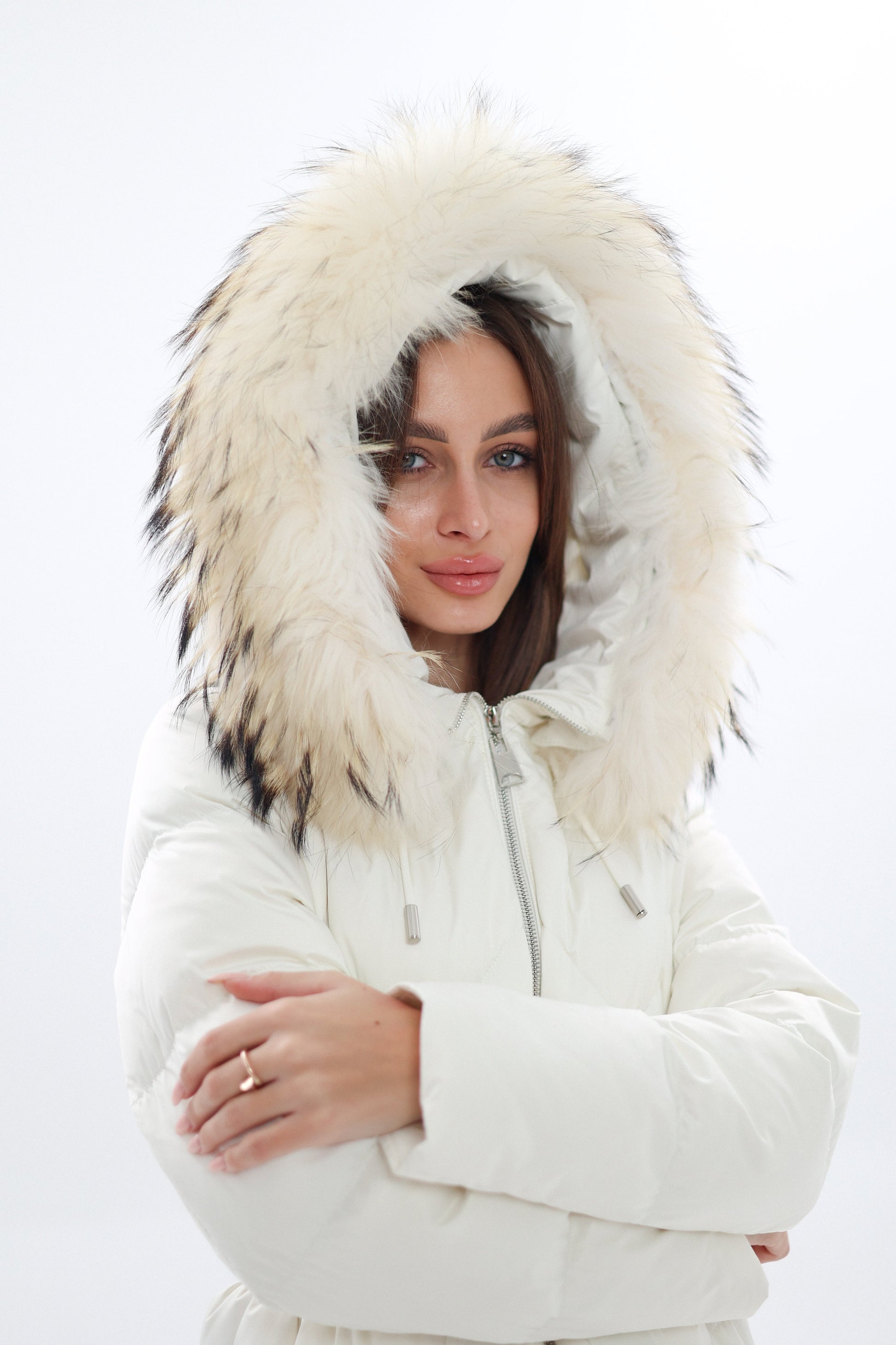 Genuine Fur Trim Down Fill Coat