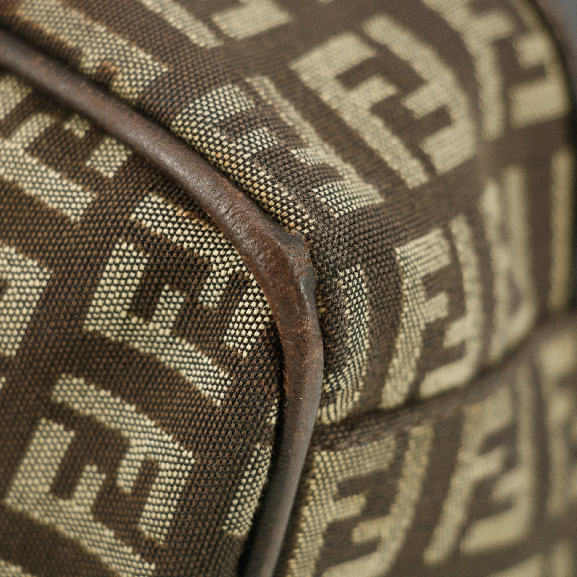 Fendi Brown Zucchino Mini Boston Bag #8539