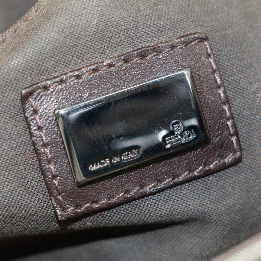 Fendi Brown Zucchino Mini Boston Bag #8539