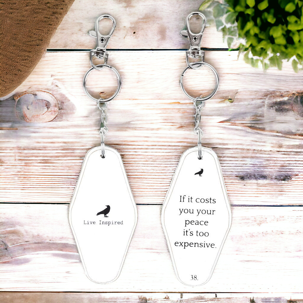 Wooden Inspirational Key Chains Reversible Heavy Duty Motivational Quotes Keyring Set 10 Plus Styles
